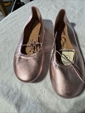 bp Metallic Pink Ballet Flats with Tie